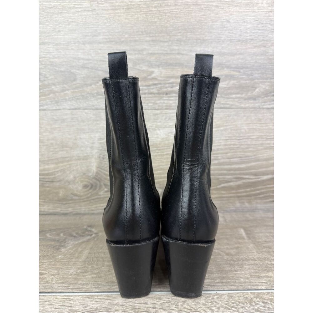 Thursday Boot Co SoHo Women’s S 7 Black Leather 3” Heel Pull On Chelsea Boots - Picture 4 of 11